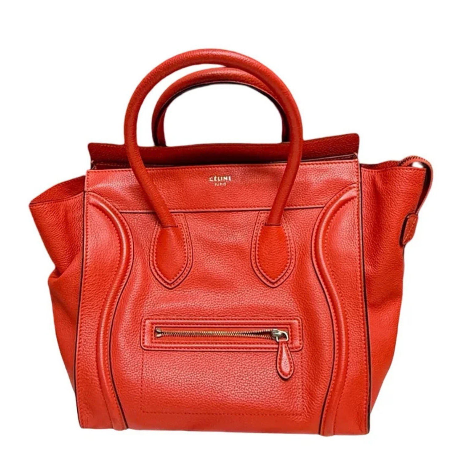 CELINE RED MICRO LUGGAGE BAG