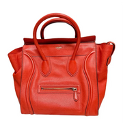 CELINE RED MICRO LUGGAGE BAG