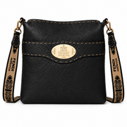 FENDI Black Leather Selleria Crossbody Bag
