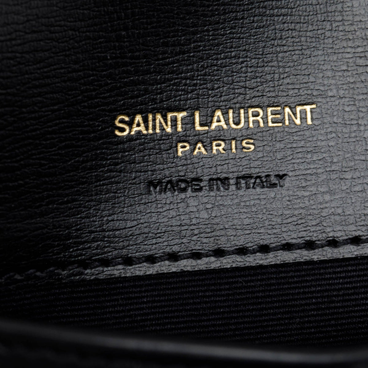 Saint Laurent Black Smooth Leather Cassandre Phone Holder Bag