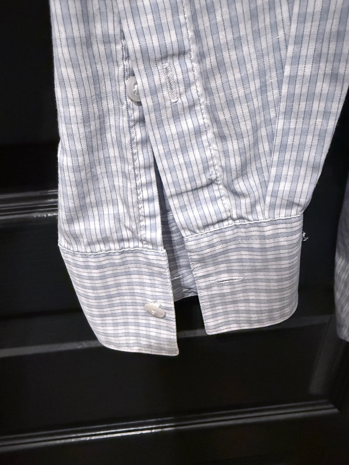 Yves Saint Laurent Pour Homme light blue check button-up shirt