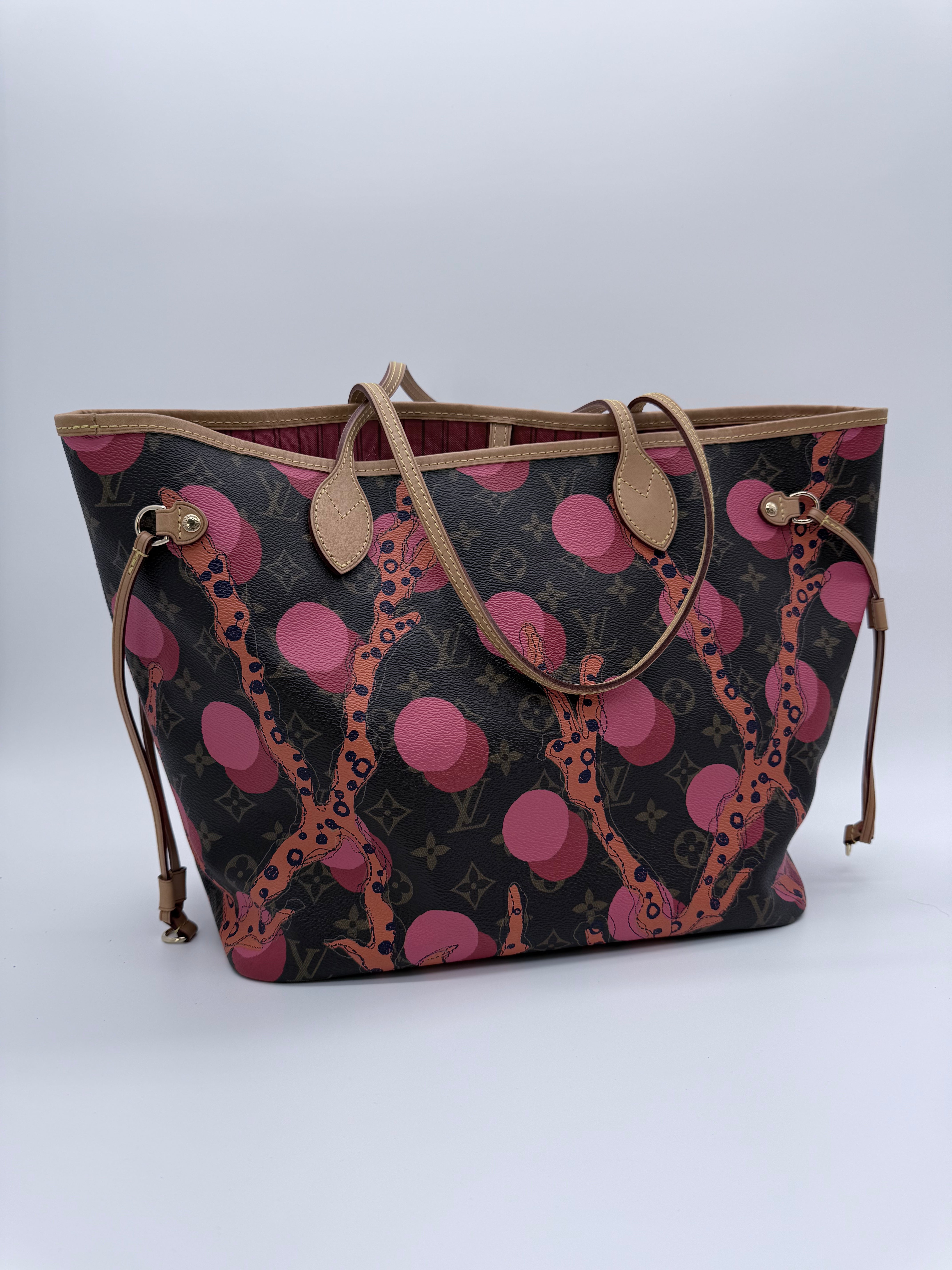 Louis Vuitton x Yayoi Kusama Neverfull MM Monogram Tote Bag – Full Set