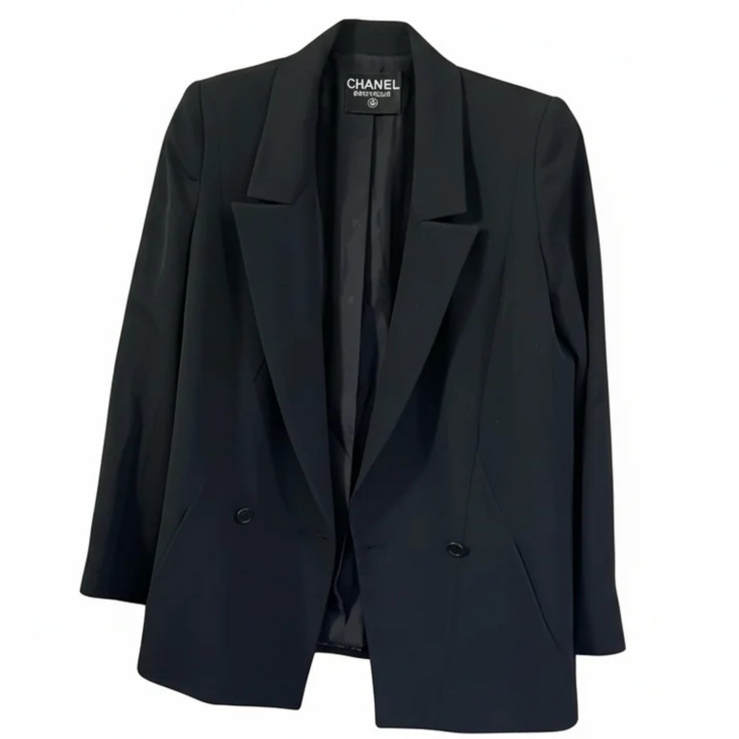 Chanel Black Blazer Structured Suit Jacket
