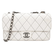 CHANEL VINTAGE 2010 KARL LAGERFELD FLAP WHITE MEDIUM