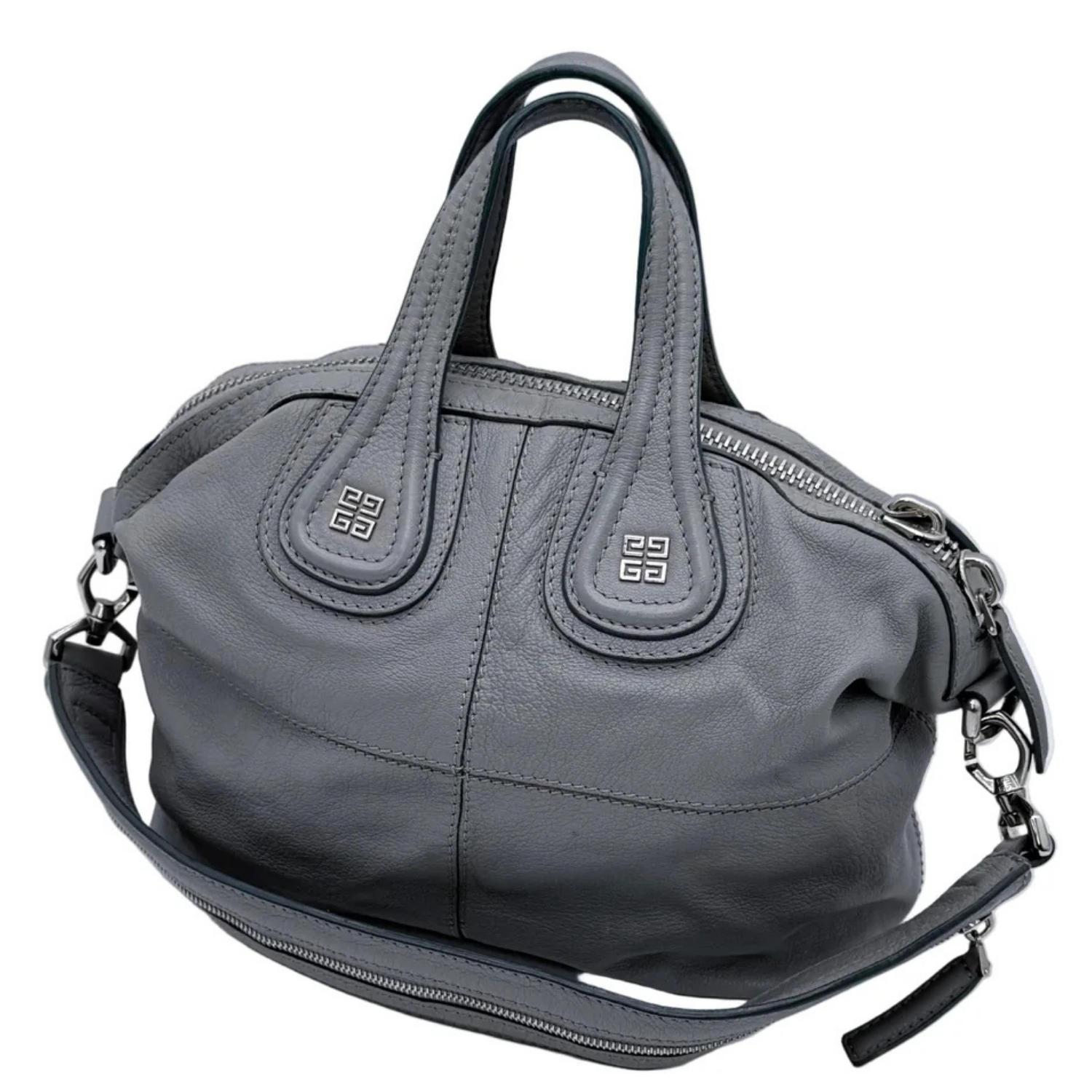 Givenchy Nightingale Medium Satchel – Grey Pebbled Leather