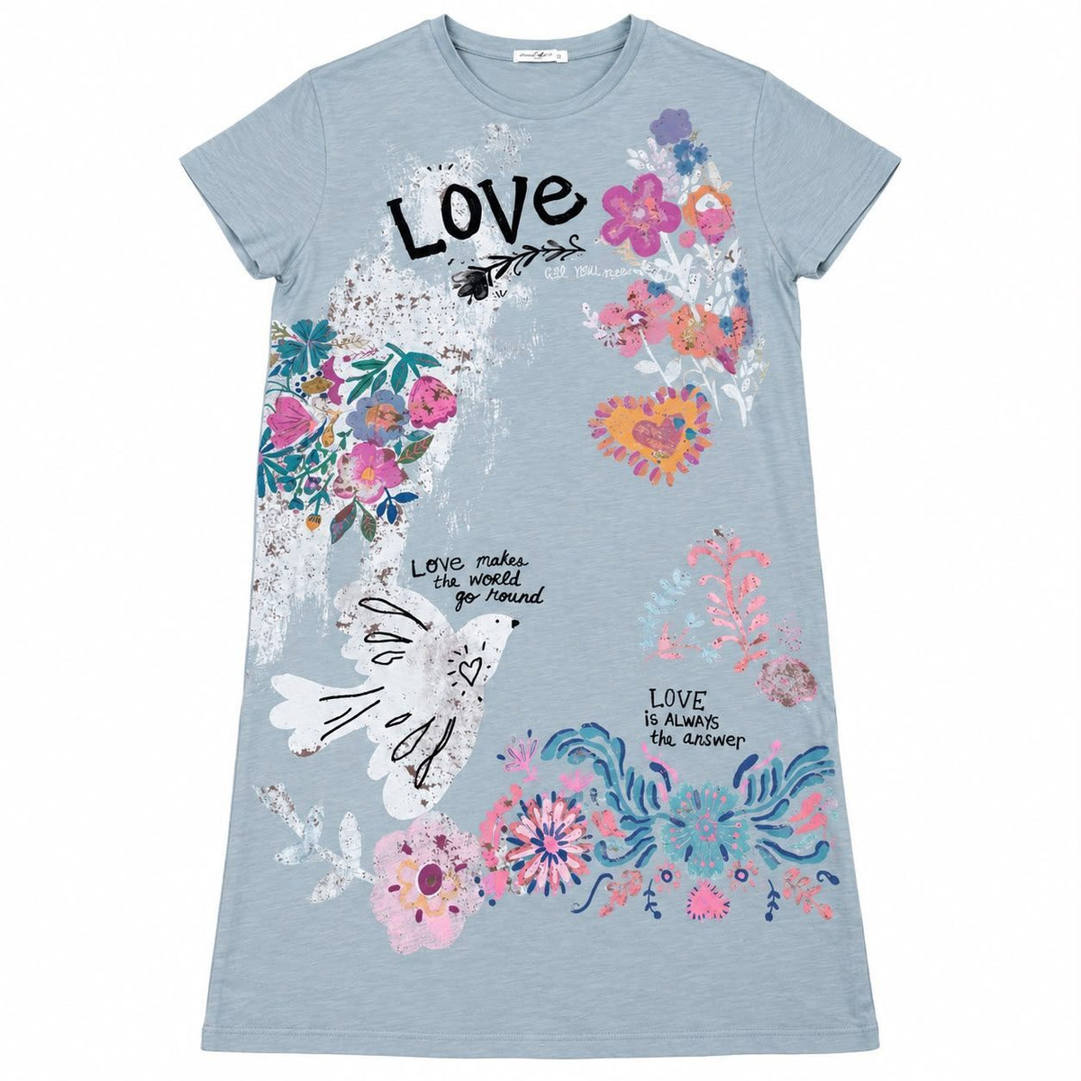 by Desigual : Natural Life Blue floral graphic Maxi dress