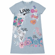 by Desigual : Natural Life Blue floral graphic Maxi dress