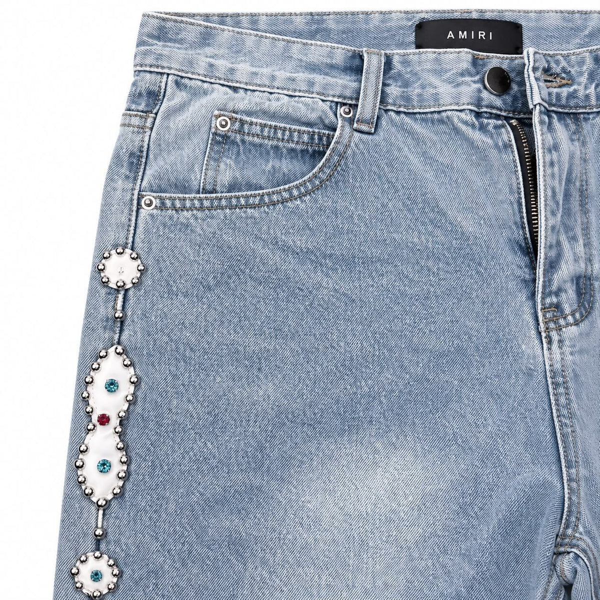 Amiri light wash embellished jeans