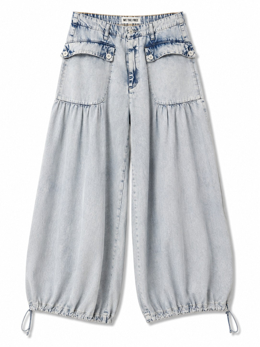 We The Free Lotus High Waist Tie Hem Barrel Leg Jeans