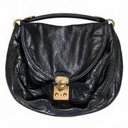 MIU MIU Black Matelasse Lambskin Leather 2-Way Shoulder Bag