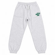 Vol.3 White Fox Grey Sweatpants with Elastic Waist and Cuffs