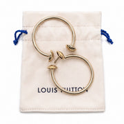 Louis Vuitton Gold Tone Creoles Earrings with Extra backing