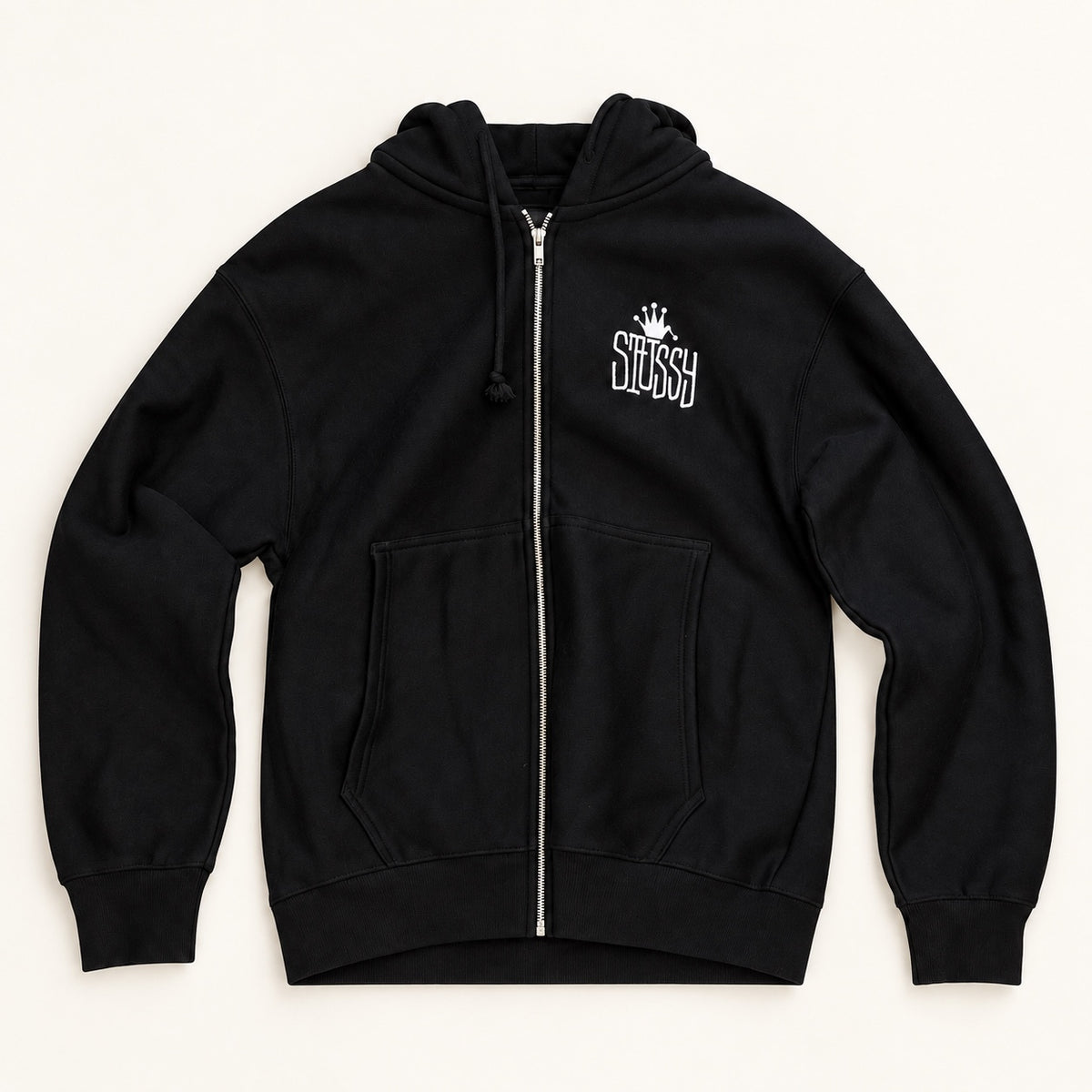 Stussy International Crew black pullover hoodie