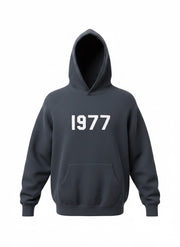 Essentials Fear of God Men's Pullover Hoodie with 1977 Print, Black, New with Tags