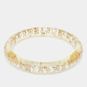 Louis Vuitton Clear Resin Gold Tone Monogram Inclusion Bangle Bracelet