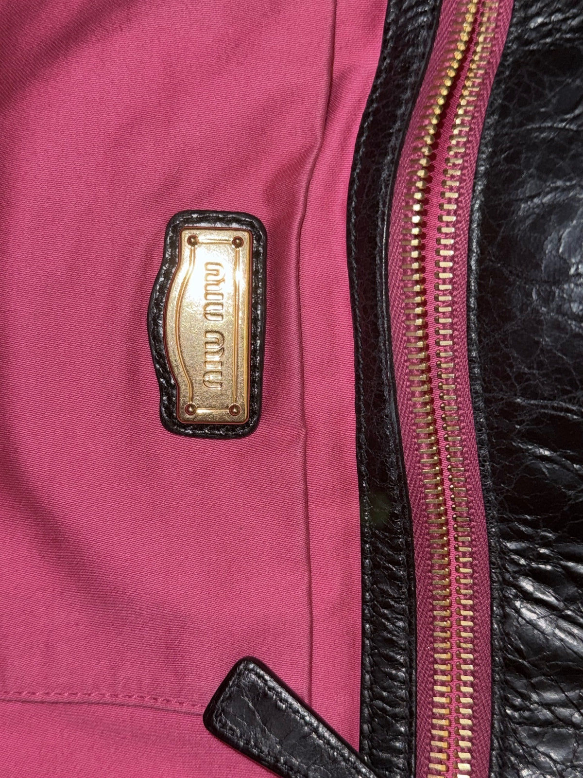 MIU MIU Black Matelasse Lambskin Leather 2-Way Shoulder Bag