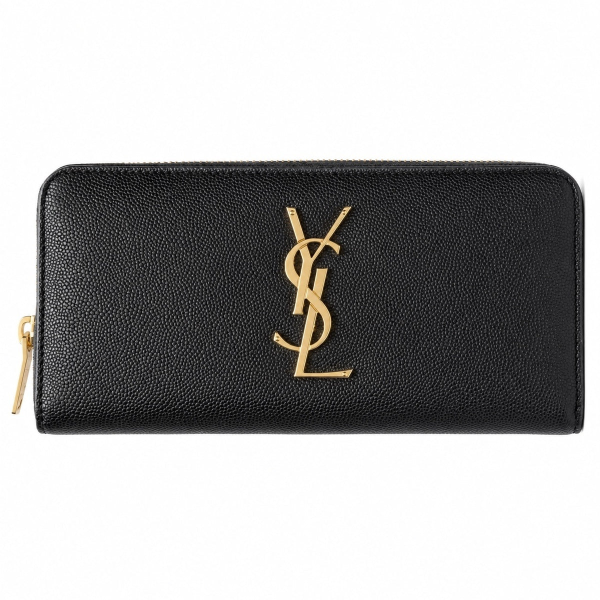 Saint Laurent black zip around wallet