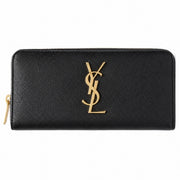 Saint Laurent black zip around wallet